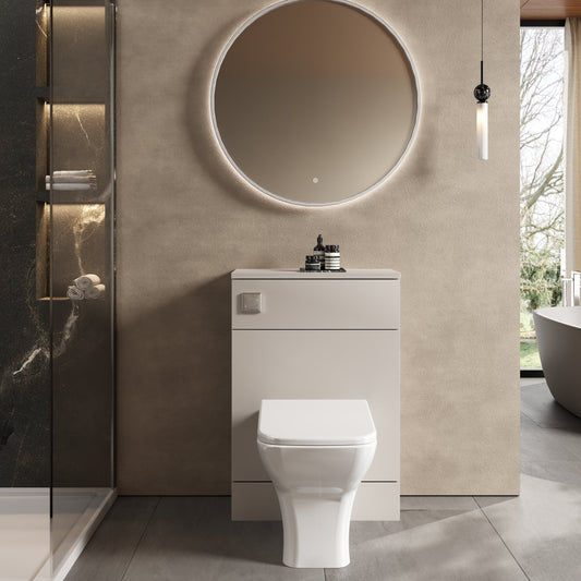 Hudson Reed Fusion 600mm 255mm Deep Pebble Grey Toilet Unit