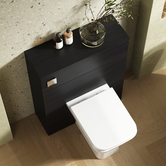 Hudson Reed Fusion 600mm Charcoal Black Rigid Floor Standing Toilet Unit With Coordinating Top