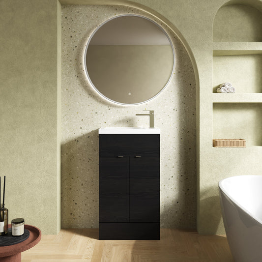 Hudson Reed Fusion Compact 500mm Floor Standing 2 Door Vanity Unit & Polymarble Basin