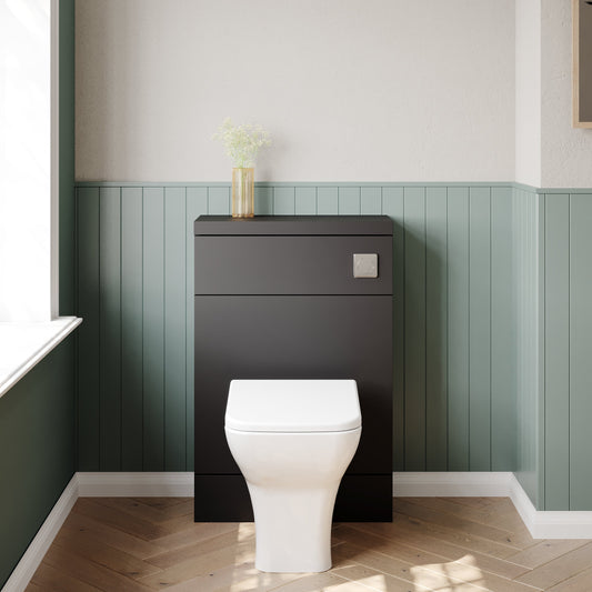 Hudson Reed Fusion Compact 600mm Gloss Grey Floor Standing Toilet Unit with Coordinating Top