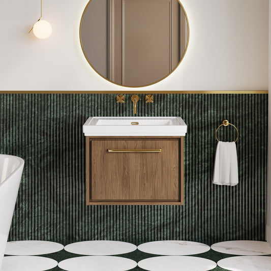 Lille 600mm Wall Hung Single Drawer Vanity with Basin - 0 Tap Hole