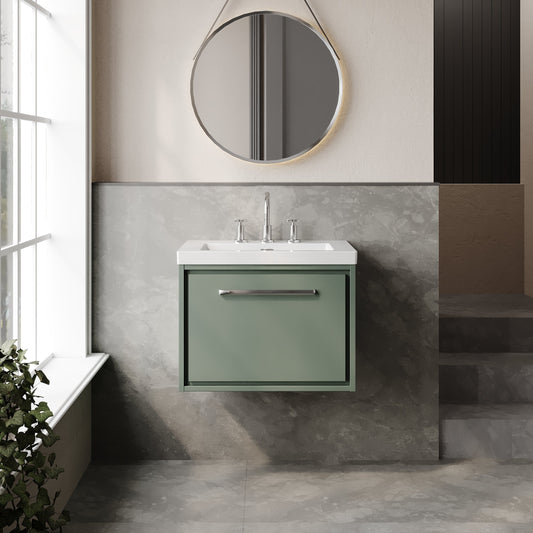 Lille 600mm Wall Hung Single Drawer Vanity with Basin - 3 Tap Hole