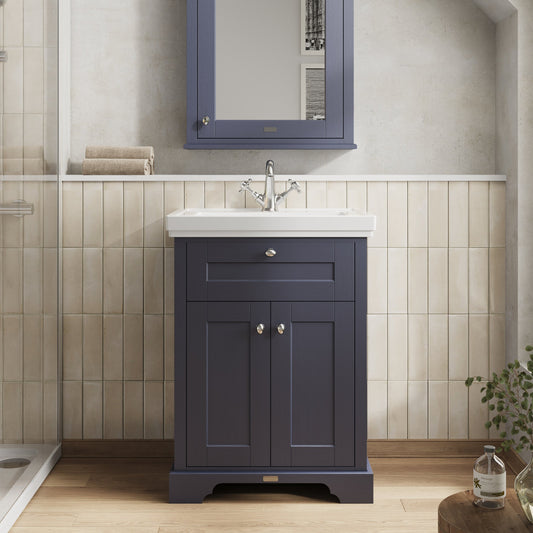 Hudson Reed Old London 600mm Floor Standing 2 Door Vanity Unit & 1 Tap Hole Fireclay Basin
