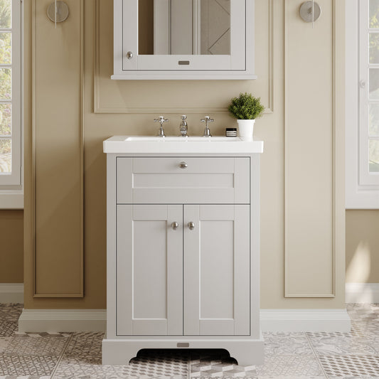 Hudson Reed Old London 600mm 2-Door Vanity Unit With 3 Taphole Basin