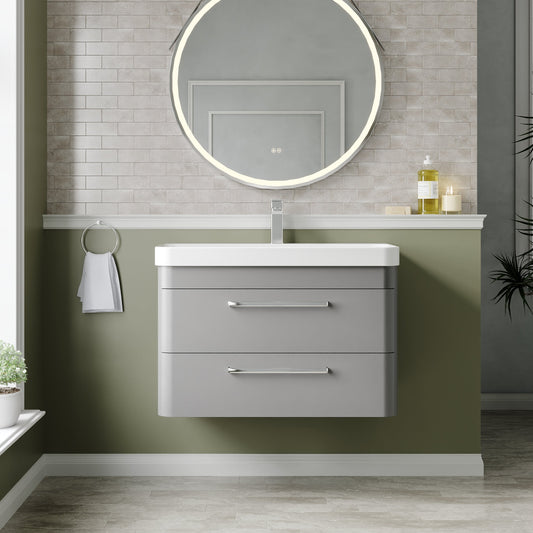 Hudson Reed Solar 800mm Wall Hung Vanity Unit With Ceramic Basin