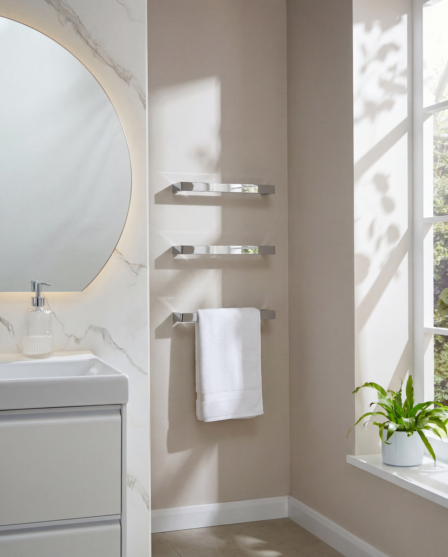 Singola Dry Electric Towel Rail 450mm - Chrome