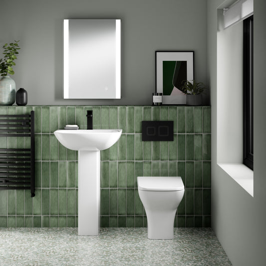 Hudson Reed Square Concealed Cistern Frame With Matt Black Flush Plate