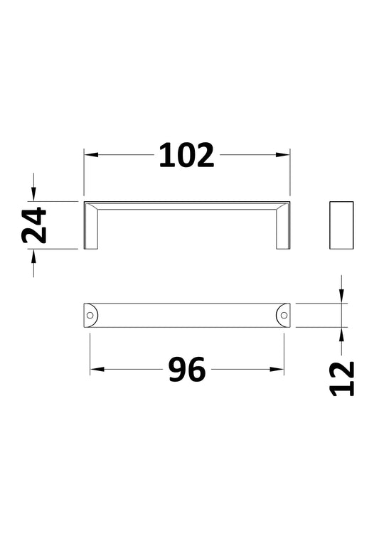 Handles D Handle 96mm Centres