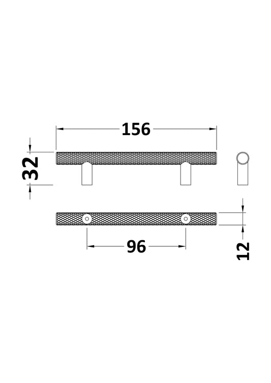 Knurled Bar Handle 96mm