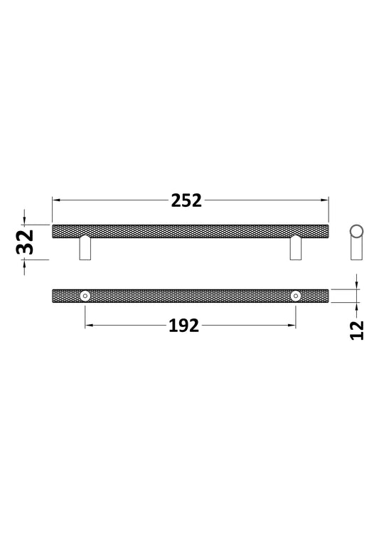 Knurled Bar Handle 192mm