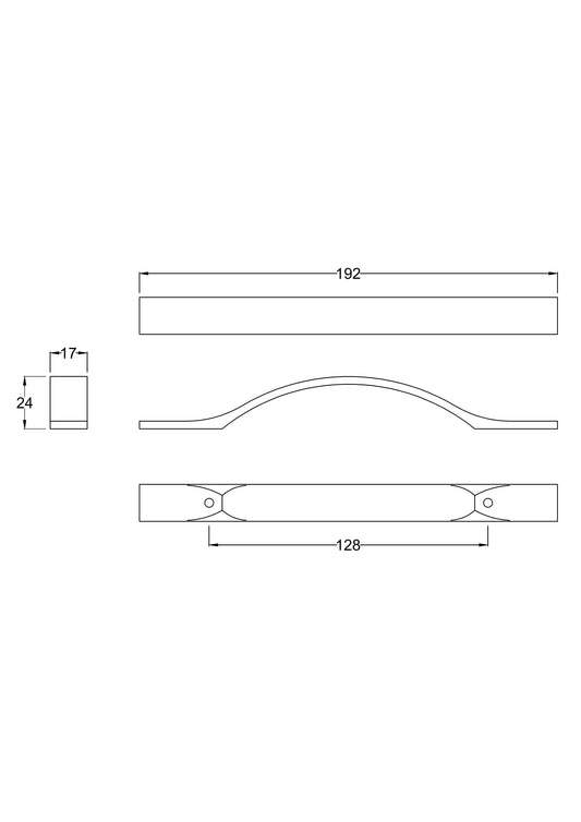 Handles Chrome Strap Handle 128mm Centres
