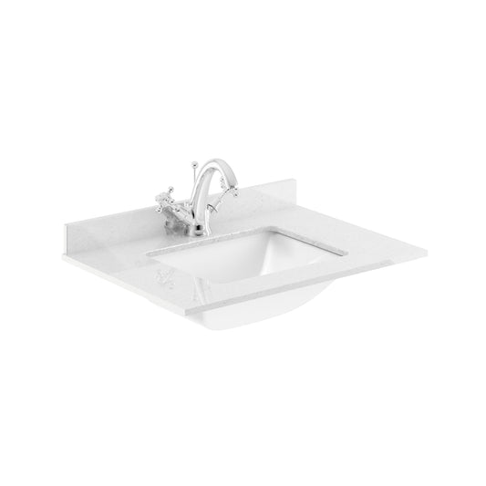 Lille 600mm Floor Standing 2-Drawer Vanity with Marble Worktop Basin