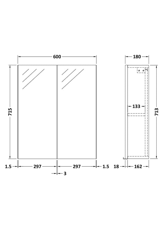 600mm Mirror Unit (50/50)