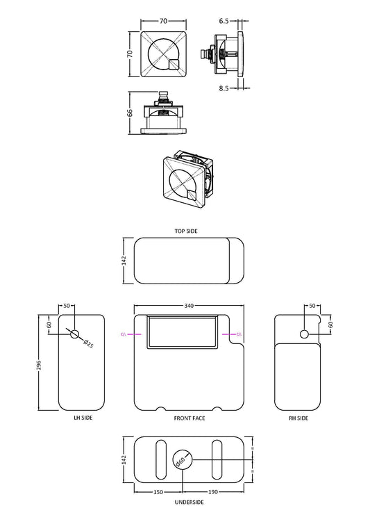 Hudson Reed Universal Access Cistern With Chrome Square Flush Plate