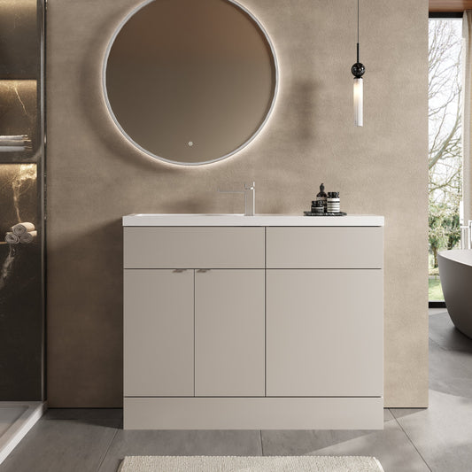 Hudson Reed Fusion 1100mm Compact Pebble Grey Floor Standing Combination Unit With Basin