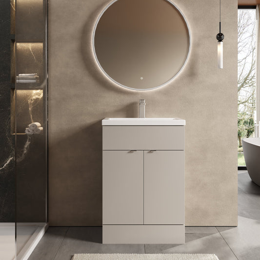 Hudson Reed Fusion 600mm Pebble Grey Vanity Unit & Basin