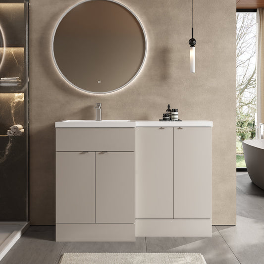 Hudson Reed Fusion 1200mm Left Hand Pebble Grey Combination Unit With Basin