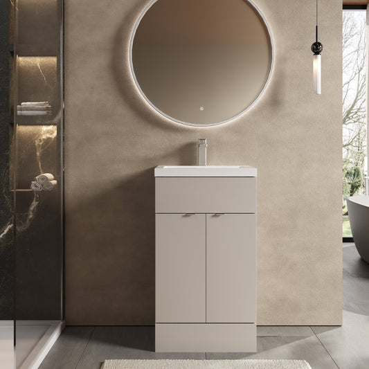 Hudson Reed Fusion 500mm Pebble Grey Vanity Unit & Basin Ready Built