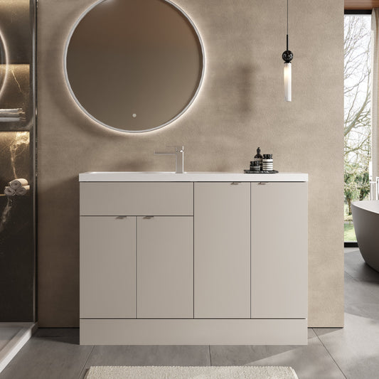 Hudson Reed Fusion 1205mm Compact Pebble Grey Combination Vanity Unit