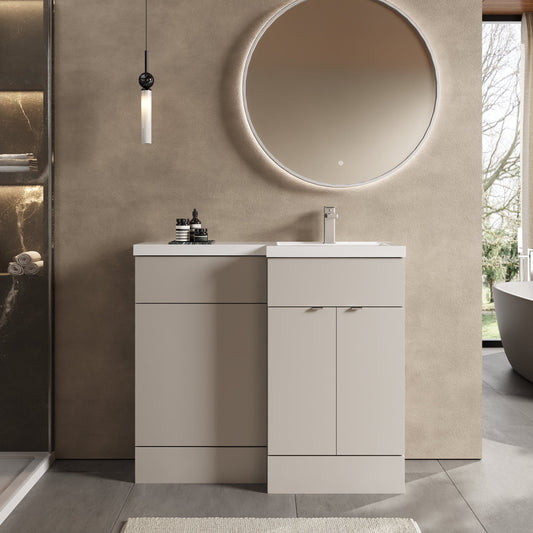 Hudson Reed Fusion 1000mm Left Hand Pebble Grey Combination Vanity Unit With Basin