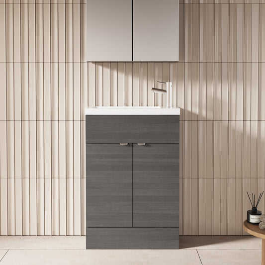Hudson Reed Fusion 600mm Floor Standing 2 Door Vanity Unit With Basin