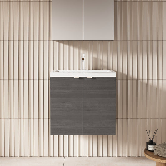 Hudson Reed Fusion 600mm Wall Hung 2 Door Vanity Unit & Basin With Soft Close Doors
