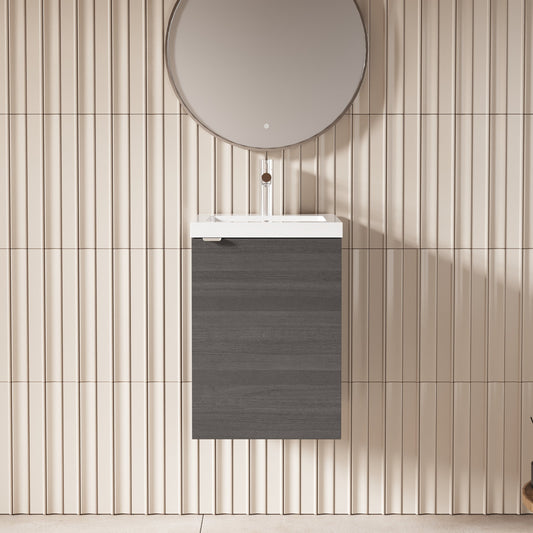 Hudson Reed Fusion 400mm Wall Hung 1 Door Vanity Unit & Basin With Soft Close Door