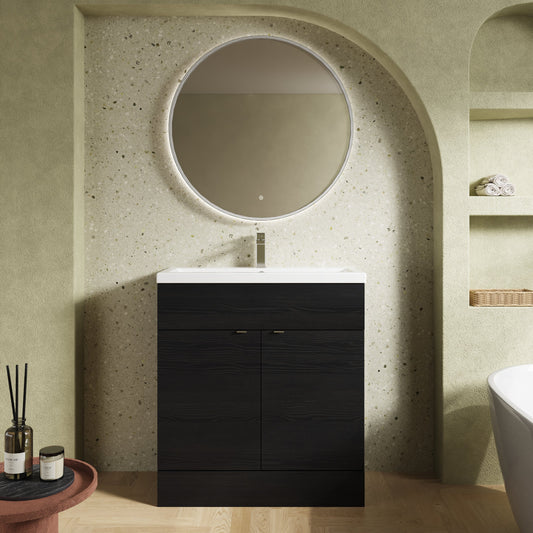 Hudson Reed Fusion 800mm Floor Standing 2 Door Vanity Unit With Ceramic Basin
