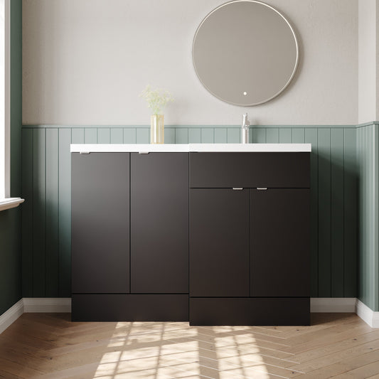 Hudson Reed Fusion 1200mm Floor Standing 4 Door Right Hand Vanity Basin Combination