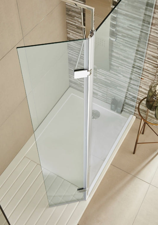 KV8 Hinged Wetroom Return Panel Chrome