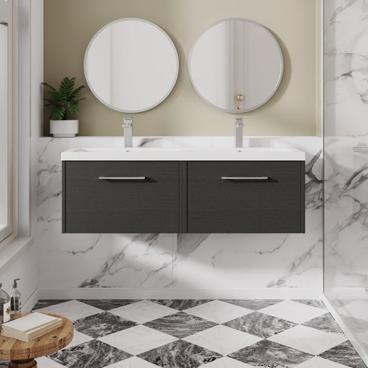 Hudson Reed Juno 1200mm Wall Hung 2-Drawer Vanity Unit with Double Basin