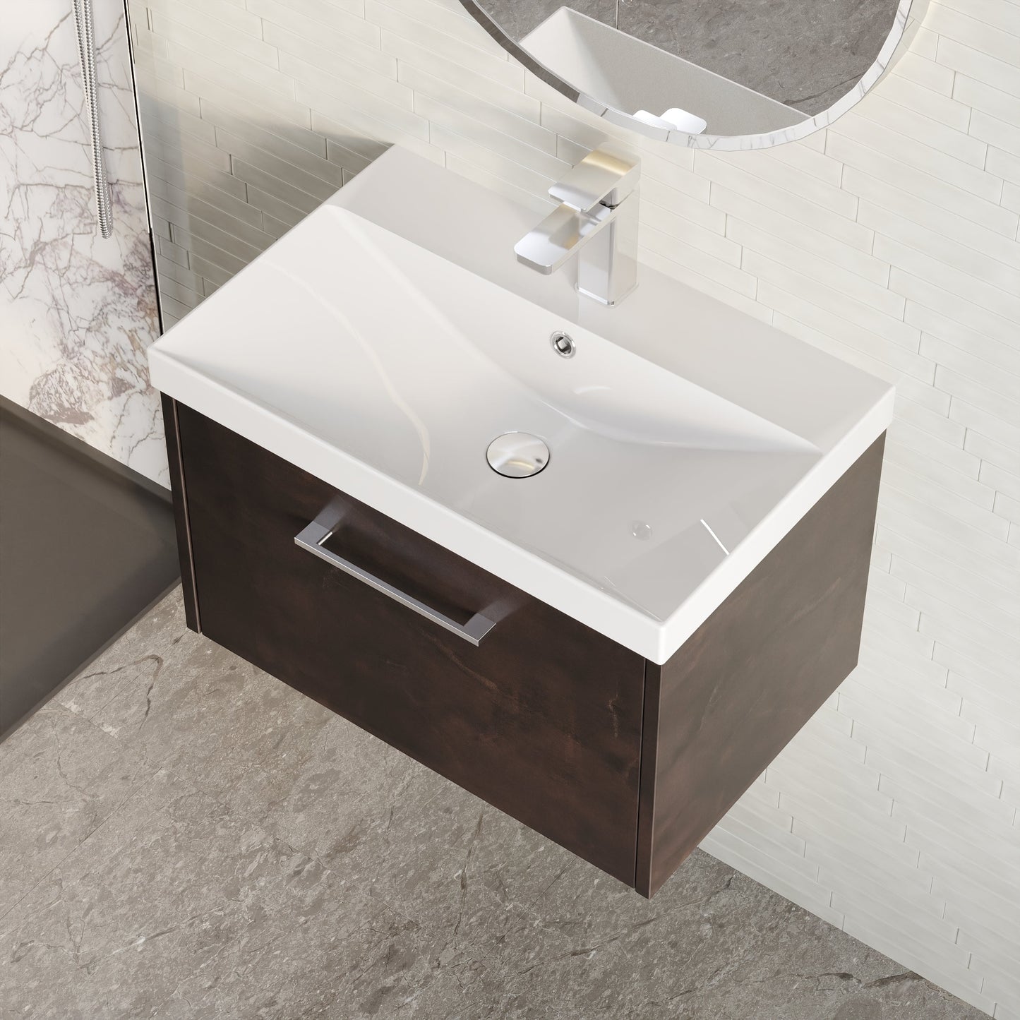 Hudson Reed Juno 600mm Floor Standing 2 Door Vanity Unit with Ceramic Basin
