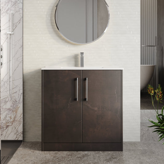 Hudson Reed Juno 800mm Floor Standing 2 Door Vanity Unit with Basin