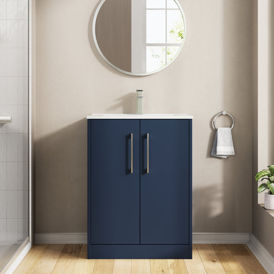 Hudson Reed Juno 600mm Floor Standing 2-Door Vanity & Basin