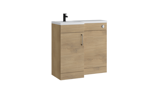 Dove L-Shape WC Unit Torro Oak