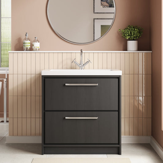 Lille 800mm Floor Standing 2-Drawer Vanity with Basin - 1 Tap Hole