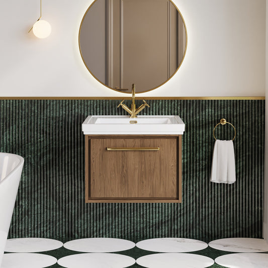 Lille 600mm Wall Hung Single Drawer Vanity with Basin - 1 Tap Hole
