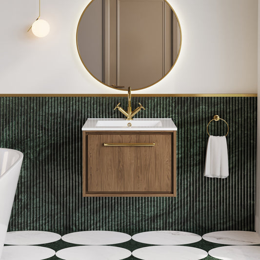 Lille 600mm Wall Hung Single Drawer Vanity with Basin - 1 Tap Hole