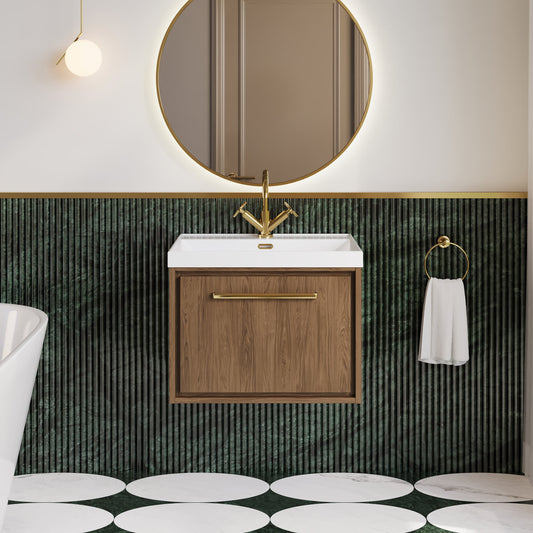 Lille 600mm Wall Hung Single Drawer Vanity with Basin - 1 Tap Hole