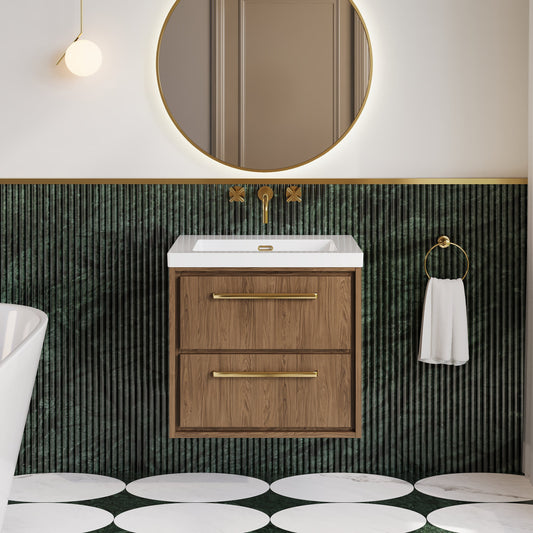 Lille 600mm Wall Hung 2-Drawer Vanity with Basin - 0 Tap Hole