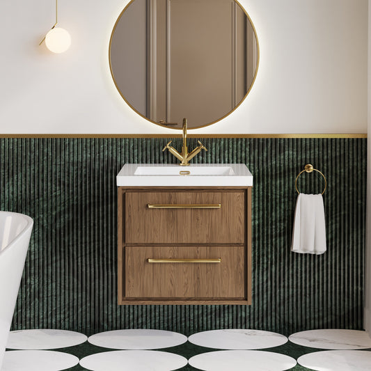 Lille 600mm Wall Hung 2-Drawer Vanity with Basin - 1 Tap Hole
