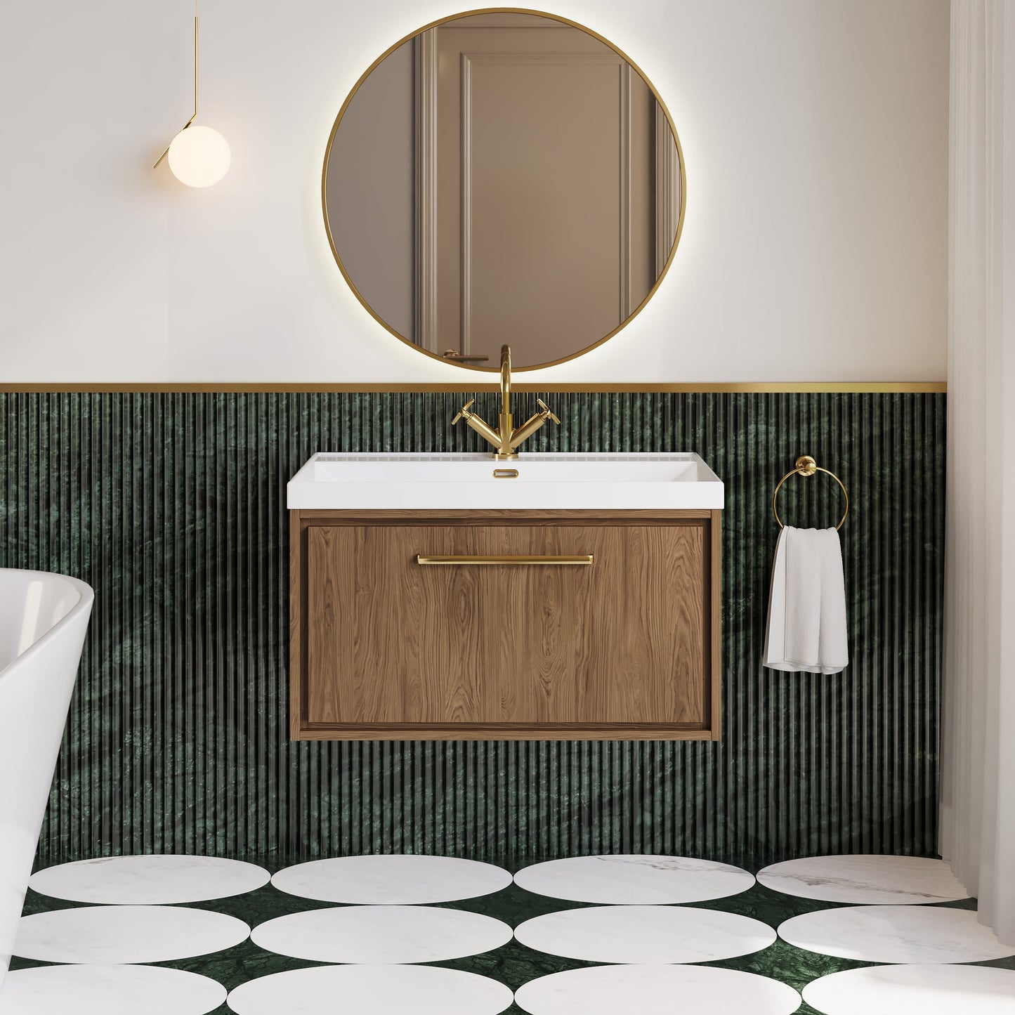 Lille 800mm Wall Hung Single Drawer Vanity with Basin - 1 Tap Hole