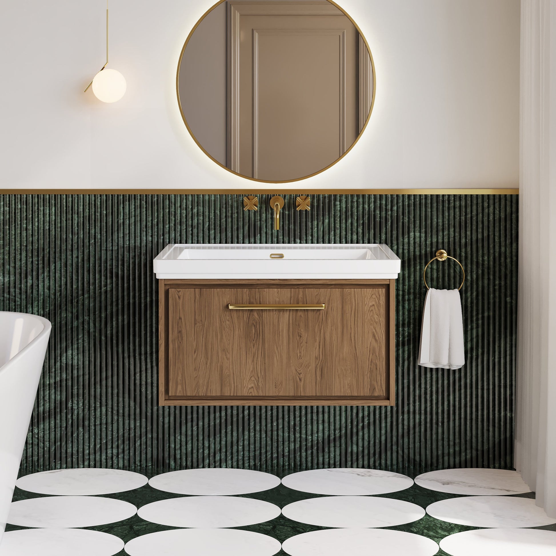 Lille 800mm Wall Hung Single Drawer Vanity with Basin - 0 Tap Hole