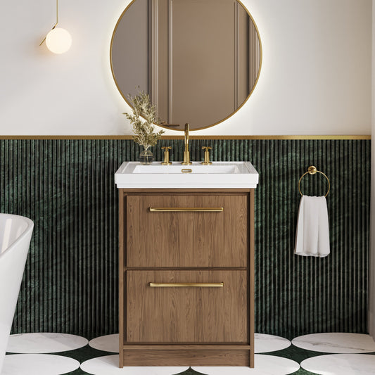 Lille 600mm Floor Standing 2-Drawer Vanity with Basin - 3 Tap Hole