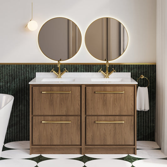 Lille 1200mm Floor Standing 4-Drawer Vanity with Marble Worktop Basin