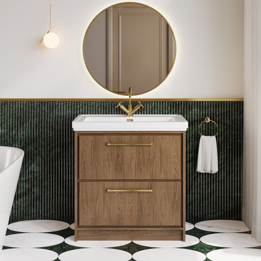 Lille 800mm Floor Standing 2-Drawer Vanity with Basin - 1 Tap Hole