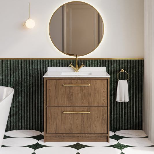 Hudson Reed Lille 800mm Floor Standing 2-Drawer Vanity with 1 Tap Hole Basin