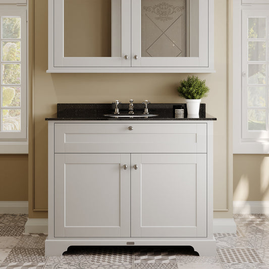 Hudson Reed Old London 1000mm Floor Standing 2 Door Vanity Unit With Black Marble Top Basin