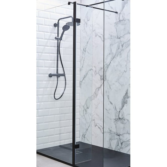 KV8 Hinged Wetroom Return Panel Nero