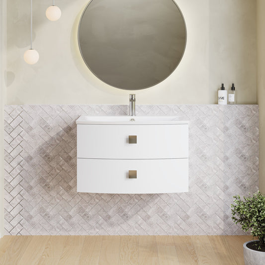 Hudson Reed Sarenna 700mm Wall Hung 2 Drawer Vanity Unit with Basin